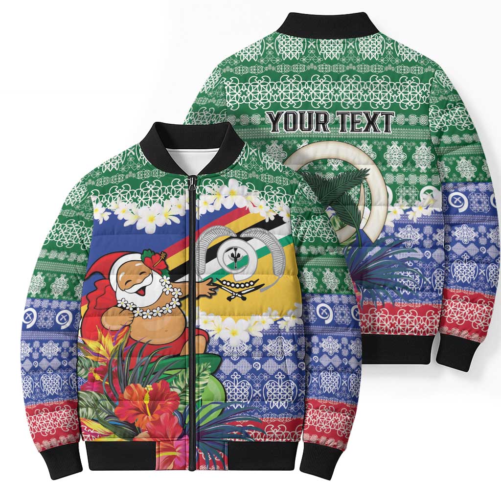 Personalised Torba Joyeux Noel Bomber Puffer Jacket Proud To Be a Ni-Van Sand Drawing Art - Polynesian Pride
