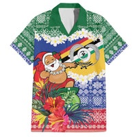 Personalised Torba Joyeux Noel Family Matching Off The Shoulder Long Sleeve Dress and Hawaiian Shirt Proud To Be a Ni-Van Sand Drawing Art LT9 Dad's Shirt - Short Sleeve Green - Polynesian Pride