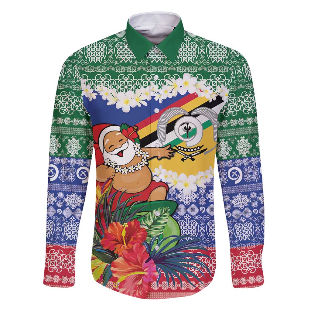 Personalised Torba Joyeux Noel Family Matching Puletasi and Hawaiian Shirt Proud To Be a Ni-Van Sand Drawing Art LT9 Dad's Shirt - Long Sleeve Green - Polynesian Pride