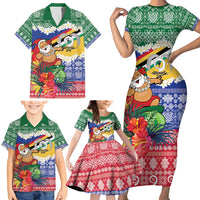 Personalised Torba Joyeux Noel Family Matching Short Sleeve Bodycon Dress and Hawaiian Shirt Proud To Be a Ni-Van Sand Drawing Art LT9 - Polynesian Pride