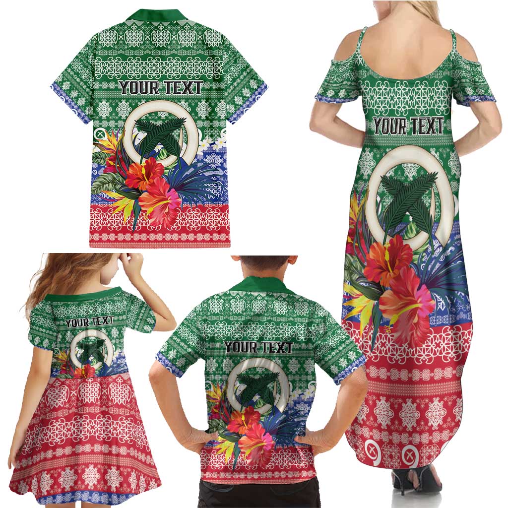 Personalised Torba Joyeux Noel Family Matching Summer Maxi Dress and Hawaiian Shirt Proud To Be a Ni-Van Sand Drawing Art LT9 - Polynesian Pride