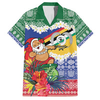 Personalised Torba Joyeux Noel Family Matching Summer Maxi Dress and Hawaiian Shirt Proud To Be a Ni-Van Sand Drawing Art LT9 Dad's Shirt - Short Sleeve Green - Polynesian Pride