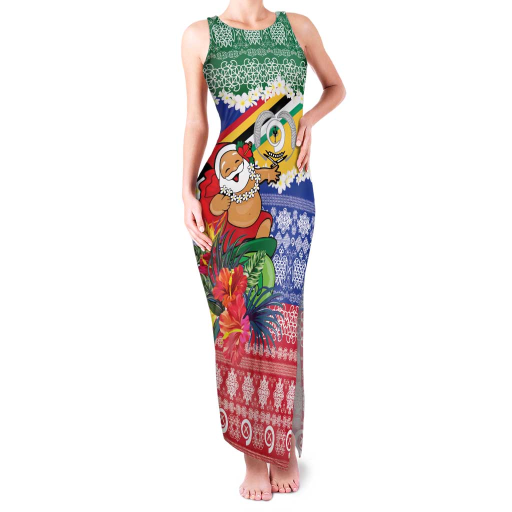 Personalised Torba Joyeux Noel Family Matching Tank Maxi Dress and Hawaiian Shirt Proud To Be a Ni-Van Sand Drawing Art LT9 Mom's Dress Green - Polynesian Pride