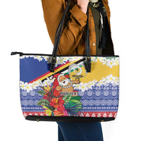 Personalised Torba Joyeux Noel Leather Tote Bag Proud To Be a Ni-Van Sand Drawing Art LT9 - Polynesian Pride