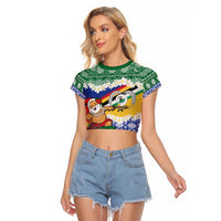 Personalised Torba Joyeux Noel Raglan Cropped T Shirt Proud To Be a Ni-Van Sand Drawing Art - Polynesian Pride
