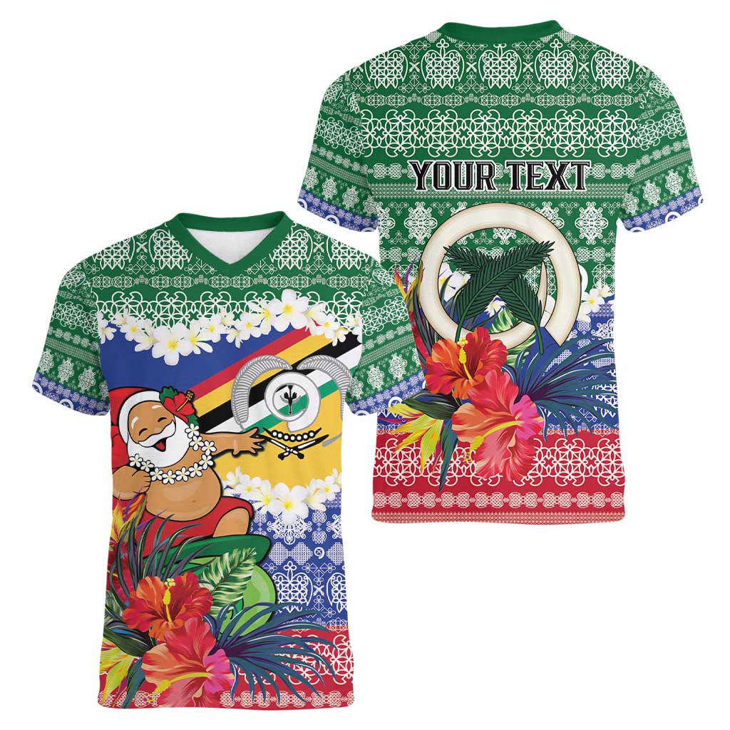 Personalised Torba Joyeux Noel Women V-Neck T-Shirt Proud To Be a Ni-Van Sand Drawing Art - Polynesian Pride