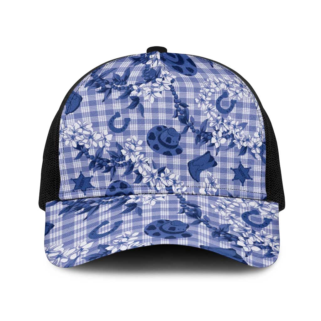 Mokihana Maile Ilima Leis Paniolo Palaka Baseball Net Cap Hawaiian Polu Spirit - Polynesian Pride