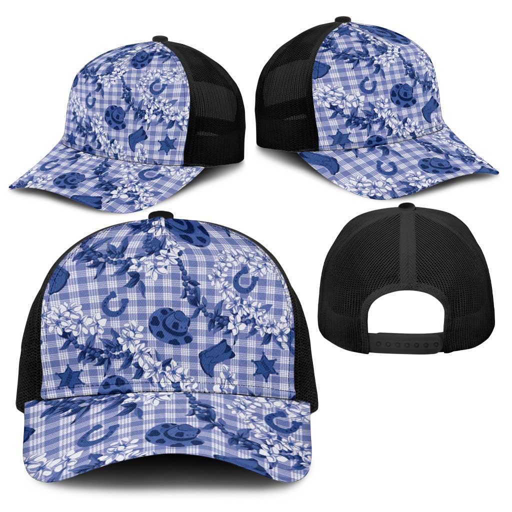 Mokihana Maile Ilima Leis Paniolo Palaka Baseball Net Cap Hawaiian Polu Spirit - Polynesian Pride