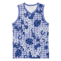 Mokihana Maile Ilima Leis Paniolo Palaka Basketball Jersey Hawaiian Polu Spirit LT9 Unisex Blue - Polynesian Pride