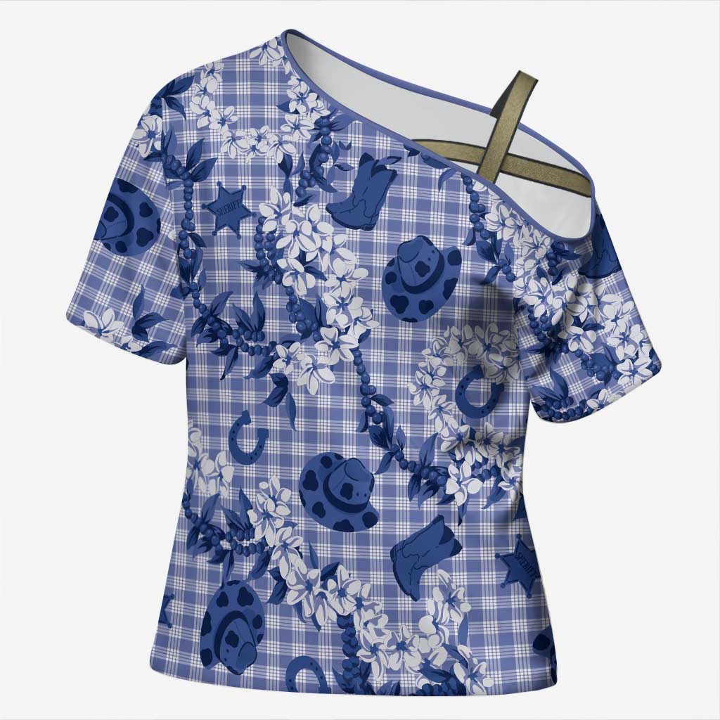 Mokihana Maile Ilima Leis Paniolo Palaka Cross Shoulder Shirt Hawaiian Polu Spirit - Polynesian Pride
