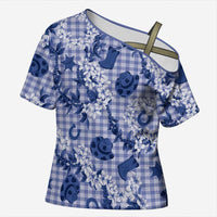 Mokihana Maile Ilima Leis Paniolo Palaka Cross Shoulder Shirt Hawaiian Polu Spirit - Polynesian Pride