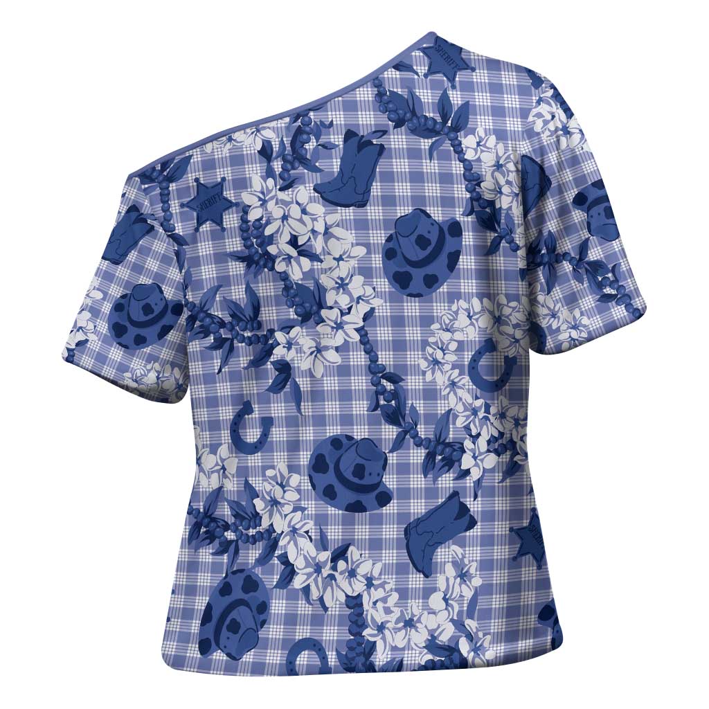 Mokihana Maile Ilima Leis Paniolo Palaka Cross Shoulder Shirt Hawaiian Polu Spirit - Polynesian Pride