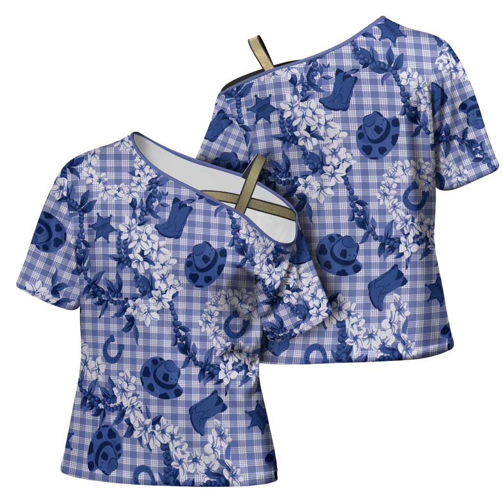 Mokihana Maile Ilima Leis Paniolo Palaka Cross Shoulder Shirt Hawaiian Polu Spirit - Polynesian Pride