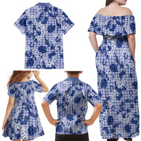 Mokihana Maile Ilima Leis Paniolo Palaka Family Matching Off Shoulder Maxi Dress and Hawaiian Shirt Hawaiian Polu Spirit LT9 - Polynesian Pride