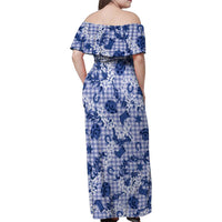 Mokihana Maile Ilima Leis Paniolo Palaka Family Matching Off Shoulder Maxi Dress and Hawaiian Shirt Hawaiian Polu Spirit LT9 - Polynesian Pride
