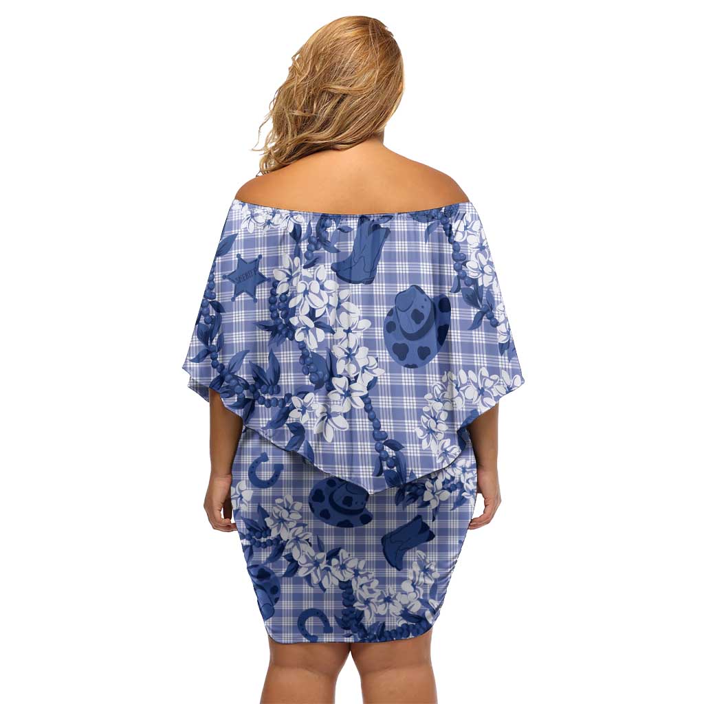 Mokihana Maile Ilima Leis Paniolo Palaka Family Matching Off Shoulder Short Dress and Hawaiian Shirt Hawaiian Polu Spirit LT9 - Polynesian Pride