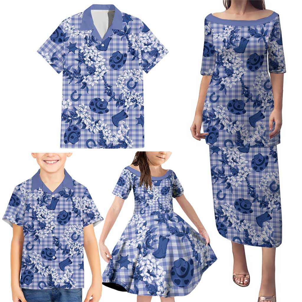 Mokihana Maile Ilima Leis Paniolo Palaka Family Matching Puletasi and Hawaiian Shirt Hawaiian Polu Spirit LT9 - Polynesian Pride
