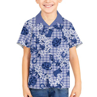 Mokihana Maile Ilima Leis Paniolo Palaka Family Matching Short Sleeve Bodycon Dress and Hawaiian Shirt Hawaiian Polu Spirit LT9 - Polynesian Pride