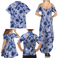 Mokihana Maile Ilima Leis Paniolo Palaka Family Matching Summer Maxi Dress and Hawaiian Shirt Hawaiian Polu Spirit LT9 - Polynesian Pride