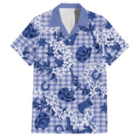 Mokihana Maile Ilima Leis Paniolo Palaka Family Matching Tank Maxi Dress and Hawaiian Shirt Hawaiian Polu Spirit LT9 Dad's Shirt - Short Sleeve Blue - Polynesian Pride