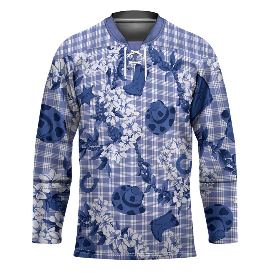 Mokihana Maile Ilima Leis Paniolo Palaka Hockey Jersey Hawaiian Polu Spirit - Polynesian Pride