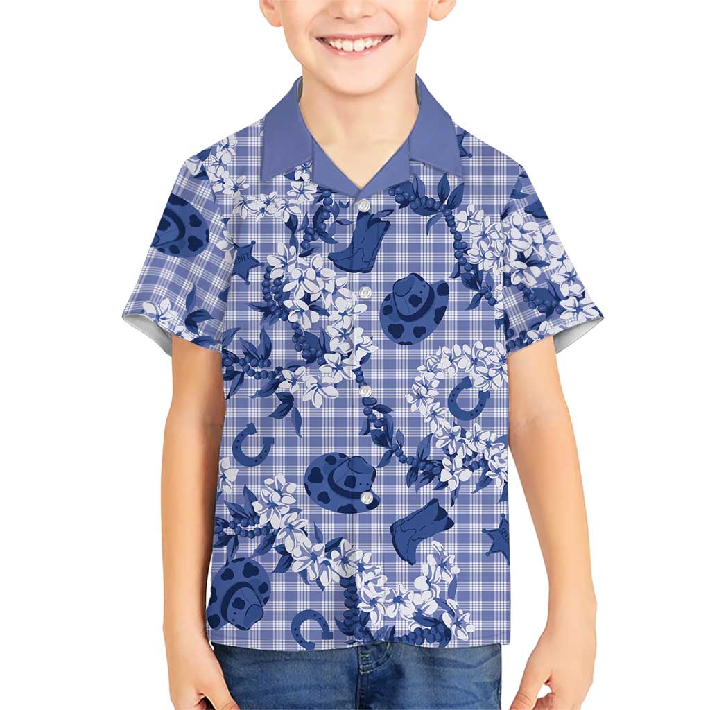 Mokihana Maile Ilima Leis Paniolo Palaka Kid Hawaiian Shirt Hawaiian Polu Spirit - Polynesian Pride