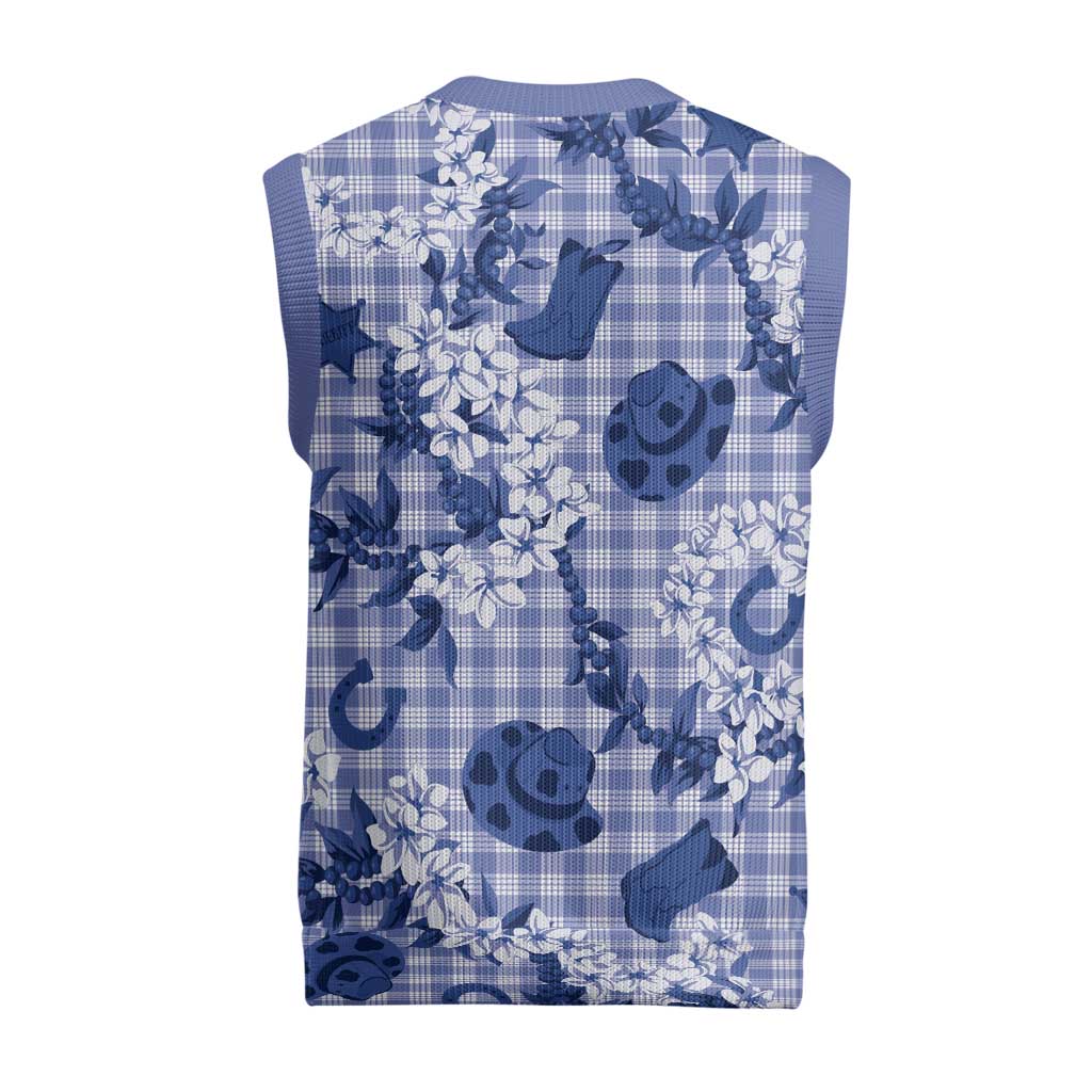 Mokihana Maile Ilima Leis Paniolo Palaka Christmas Knitted V-Neck Vest Hawaiian Polu Spirit LT9 - Polynesian Pride