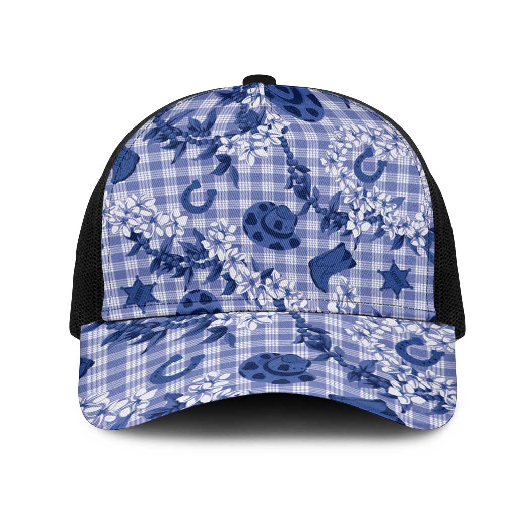 Mokihana Maile Ilima Leis Paniolo Palaka Mesh Trucker Cap Hawaiian Polu Spirit - Polynesian Pride