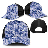 Mokihana Maile Ilima Leis Paniolo Palaka Mesh Trucker Cap Hawaiian Polu Spirit - Polynesian Pride