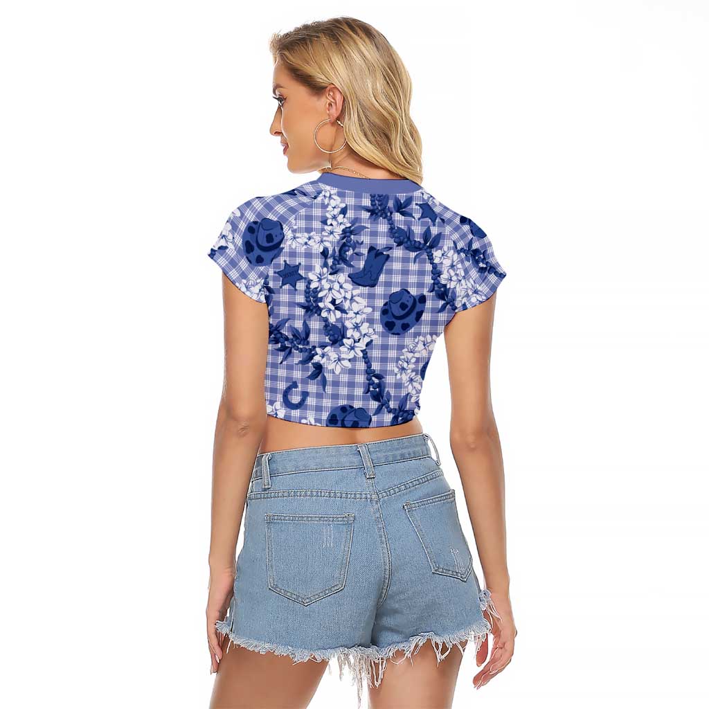 Mokihana Maile Ilima Leis Paniolo Palaka Raglan Cropped T Shirt Hawaiian Polu Spirit - Polynesian Pride