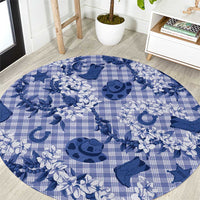 Mokihana Maile Ilima Leis Paniolo Palaka Round Carpet Hawaiian Polu Spirit - Polynesian Pride