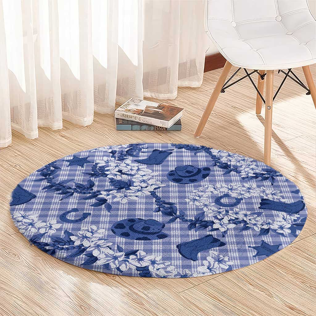 Mokihana Maile Ilima Leis Paniolo Palaka Round Carpet Hawaiian Polu Spirit - Polynesian Pride