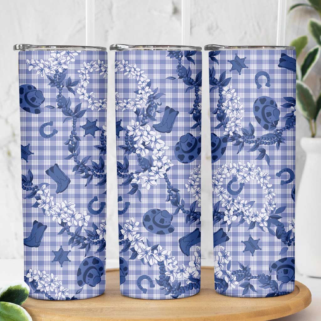 Mokihana Maile Ilima Leis Paniolo Palaka Skinny Tumbler Hawaiian Polu Spirit LT9 - Polynesian Pride