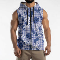 Mokihana Maile Ilima Leis Paniolo Palaka Sleeveless Zip Hoodie Hawaiian Polu Spirit - Polynesian Pride