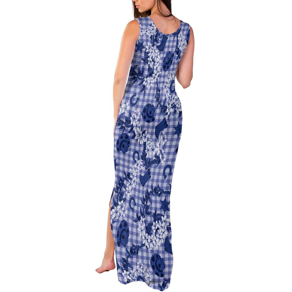 Mokihana Maile Ilima Leis Paniolo Palaka Tank Maxi Dress Hawaiian Polu Spirit - Polynesian Pride