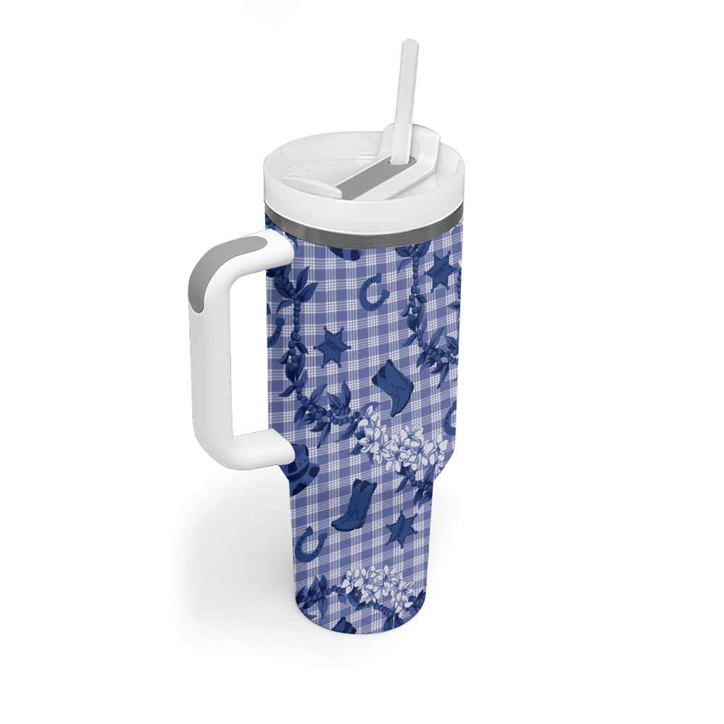 Mokihana Maile Ilima Leis Paniolo Palaka Tumbler With Handle Hawaiian Polu Spirit - Polynesian Pride