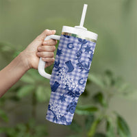 Mokihana Maile Ilima Leis Paniolo Palaka Tumbler With Handle Hawaiian Polu Spirit - Polynesian Pride