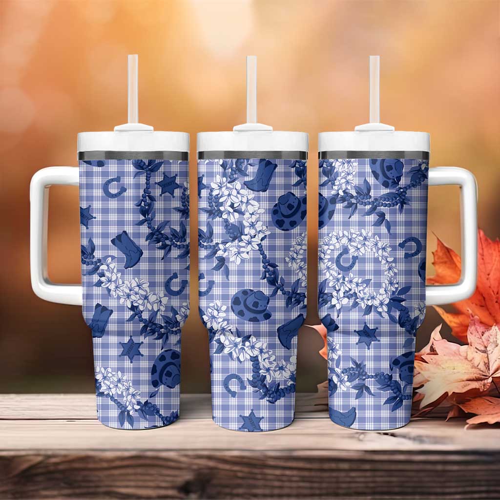 Mokihana Maile Ilima Leis Paniolo Palaka Tumbler With Handle Hawaiian Polu Spirit - Polynesian Pride