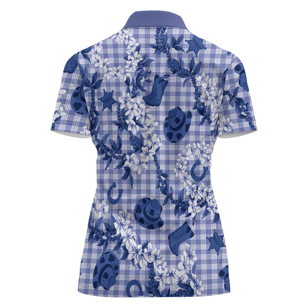 Mokihana Maile Ilima Leis Paniolo Palaka Women Polo Shirt Hawaiian Polu Spirit LT9 - Polynesian Pride