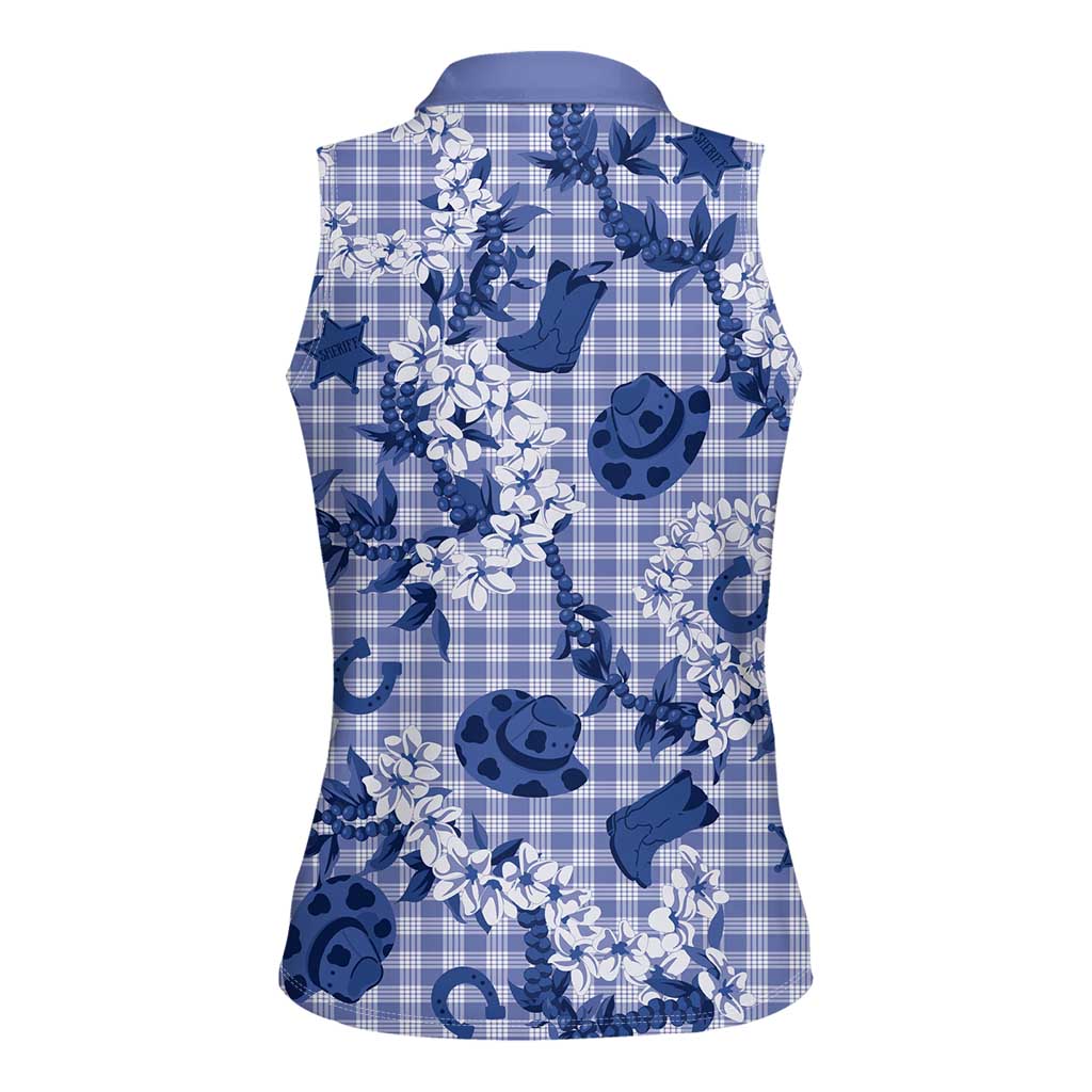 Mokihana Maile Ilima Leis Paniolo Palaka Women Sleeveless Polo Shirt Hawaiian Polu Spirit LT9 - Polynesian Pride