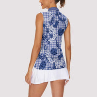 Mokihana Maile Ilima Leis Paniolo Palaka Women Sleeveless Polo Shirt Hawaiian Polu Spirit LT9 - Polynesian Pride