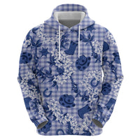 Mokihana Maile Ilima Leis Paniolo Palaka Zip Hoodie Hawaiian Polu Spirit - Polynesian Pride