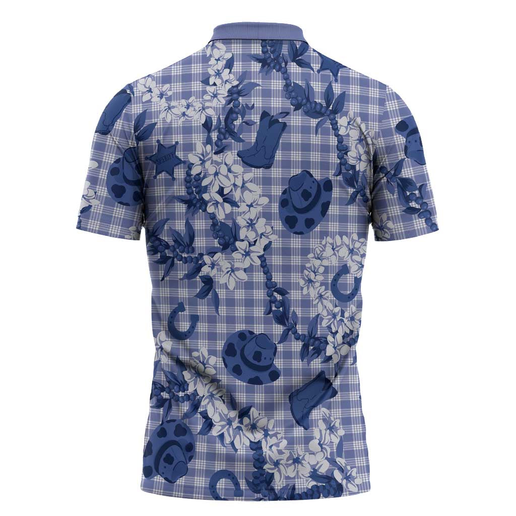 Mokihana Maile Ilima Leis Paniolo Palaka Zipper Polo Shirt Hawaiian Polu Spirit - Polynesian Pride