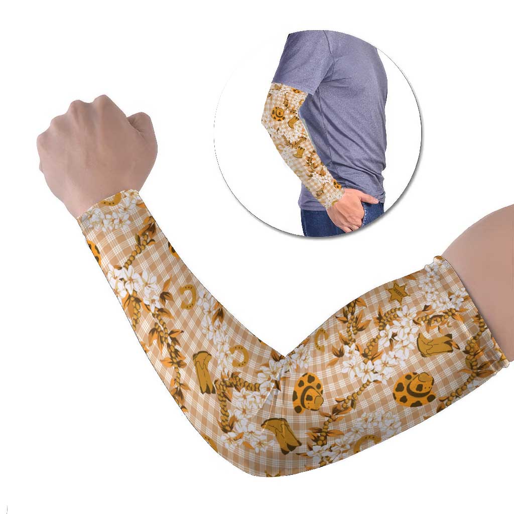 Mokihana Maile Ilima Leis Paniolo Palaka Arm Sleeves Hawaiian Kula Spirit - Polynesian Pride