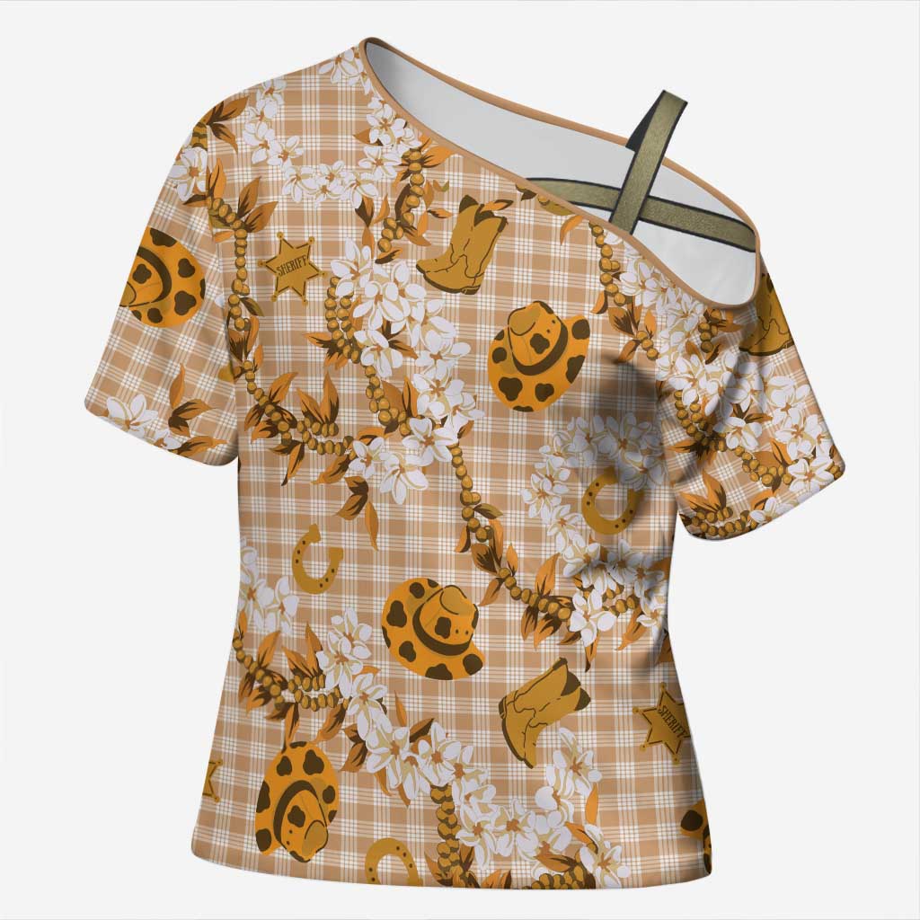 Mokihana Maile Ilima Leis Paniolo Palaka Cross Shoulder Shirt Hawaiian Kula Spirit - Polynesian Pride