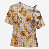 Mokihana Maile Ilima Leis Paniolo Palaka Cross Shoulder Shirt Hawaiian Kula Spirit - Polynesian Pride