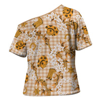 Mokihana Maile Ilima Leis Paniolo Palaka Cross Shoulder Shirt Hawaiian Kula Spirit - Polynesian Pride