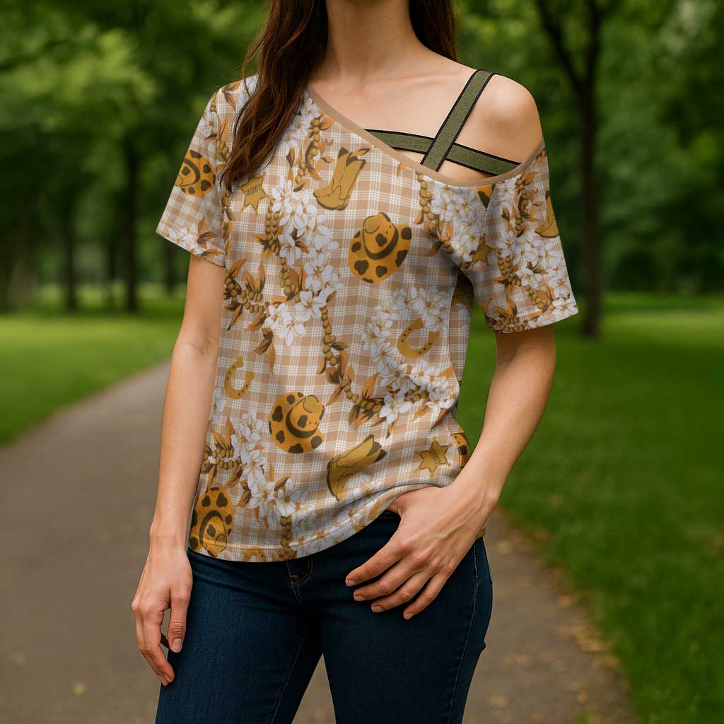 Mokihana Maile Ilima Leis Paniolo Palaka Cross Shoulder Shirt Hawaiian Kula Spirit - Polynesian Pride
