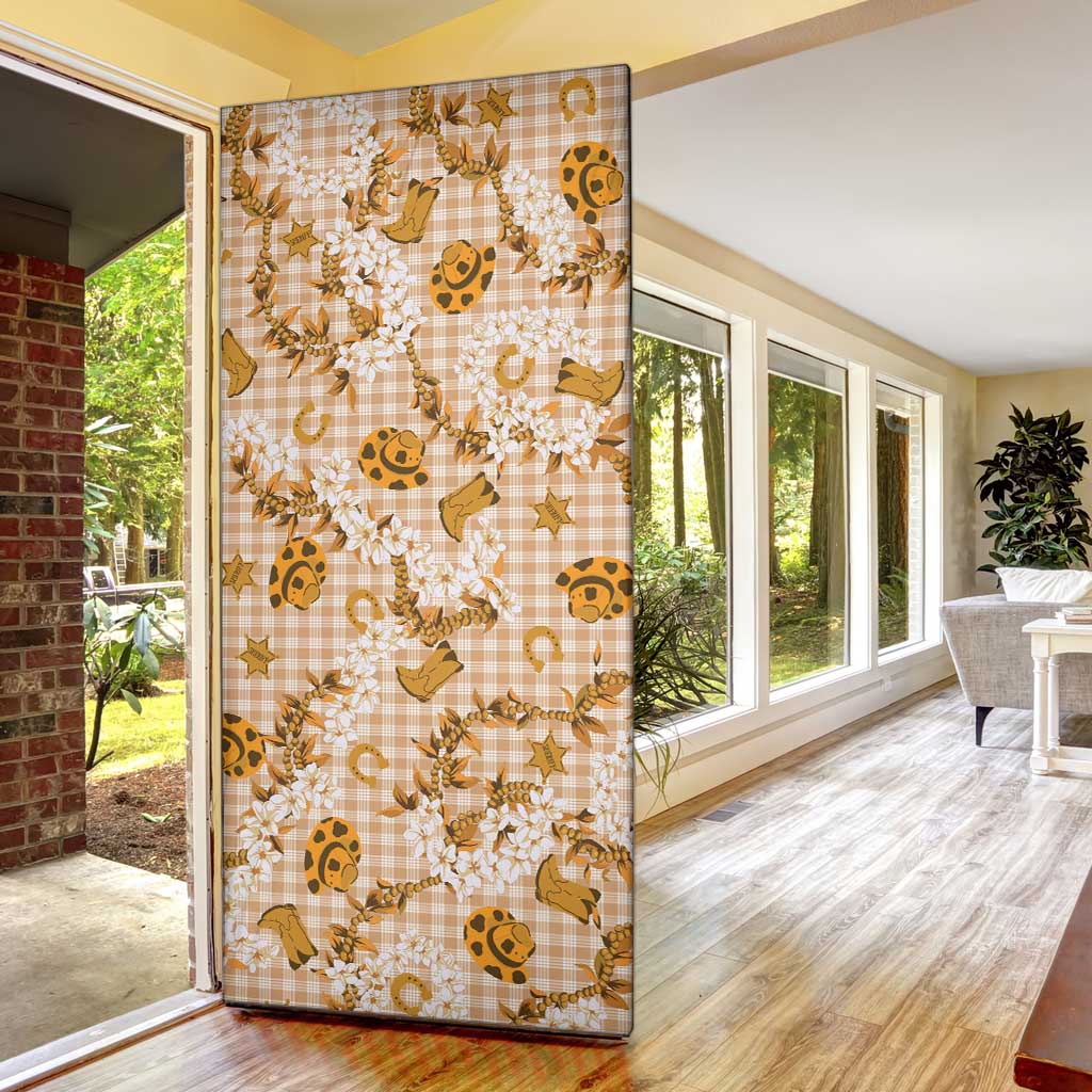 Mokihana Maile Ilima Leis Paniolo Palaka Door Cover Hawaiian Kula Spirit - Polynesian Pride