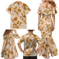 Mokihana Maile Ilima Leis Paniolo Palaka Family Matching Mermaid Dress and Hawaiian Shirt Hawaiian Kula Spirit LT9 - Polynesian Pride